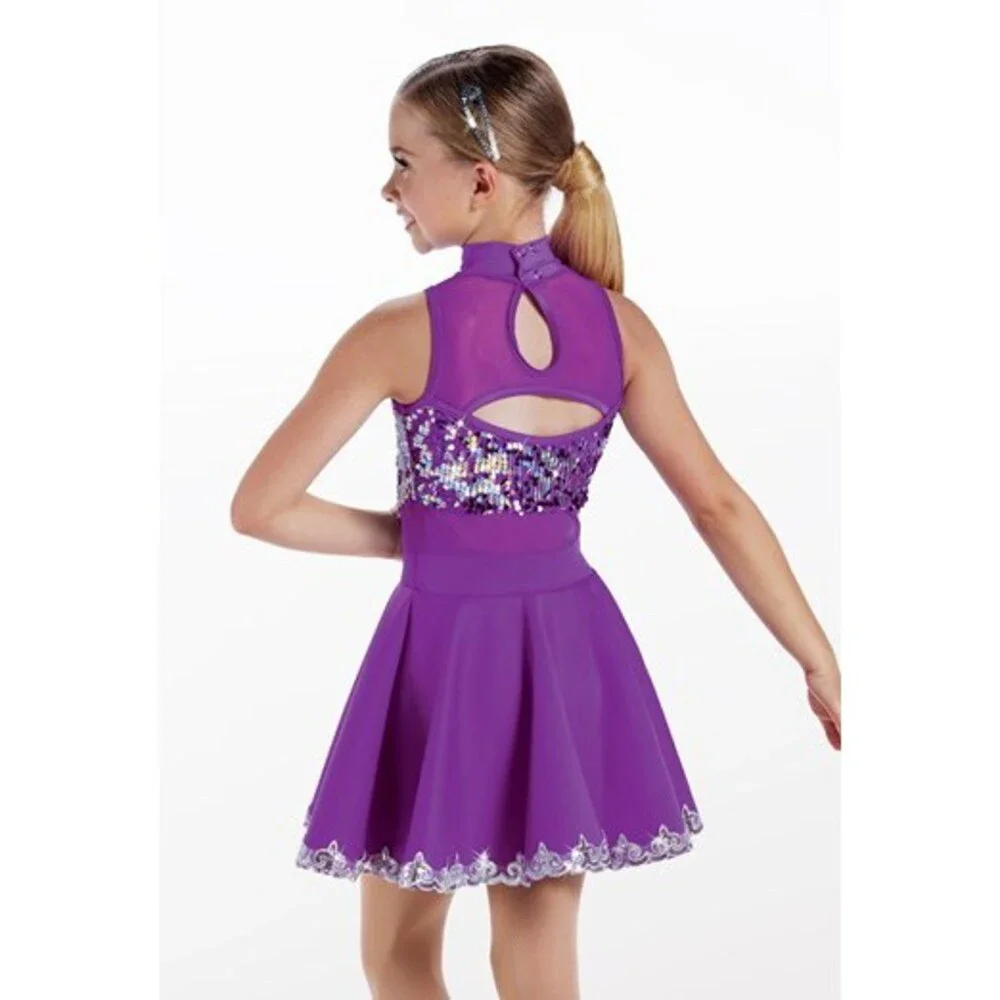 Pre-Owned Dance Costume Weissman 15453 Intermediate Child Turquoise Embroidery